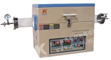 Dual Zone Split Tube Furnace with Vacuum Flanges & Quartz Tube